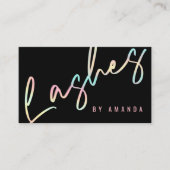 Berufliche, moderne schwarze Lashes Visitenkarte (Vorderseite)