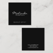 Berufliche, moderne Schwarzweißfarben und Weiß Quadratische Visitenkarte (Vorne/Hinten)