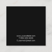Berufliche, moderne Schwarzweißfarben und Weiß Quadratische Visitenkarte (Rückseite)