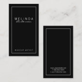 Berufliche, moderne Schwarzweißfarben und Weiß Visitenkarte (Vorne/Hinten)