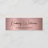 Berufliche moderne Script QR Code Rose Gold Mini Visitenkarte (Vorderseite)