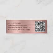Berufliche moderne Script QR Code Rose Gold Mini Visitenkarte (Rückseite)