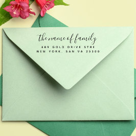 Berufliche moderne Script-Rücksendeadresse Permastempel