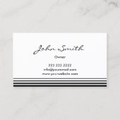 Berufliche, moderne Streifen - Fett-Visitenkarte Visitenkarte (Rückseite)