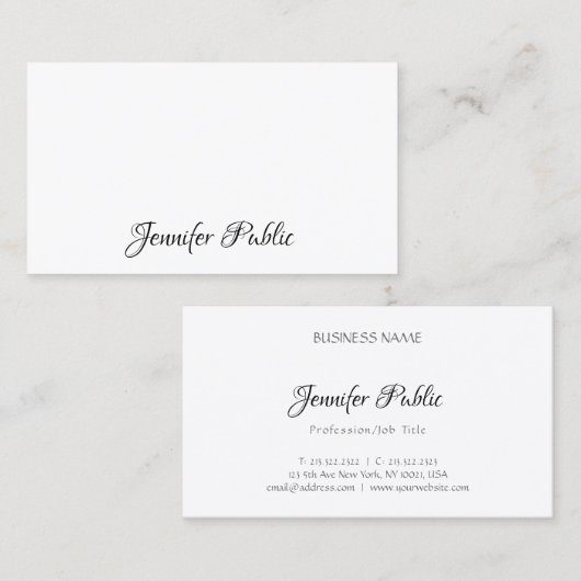 Berufliche, moderne und einfache Designvorlage Visitenkarte (Vorne/Hinten)