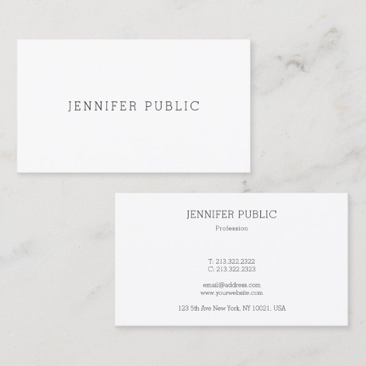 Berufliche, moderne und einfache Designvorlage Visitenkarte (Vorne/Hinten)