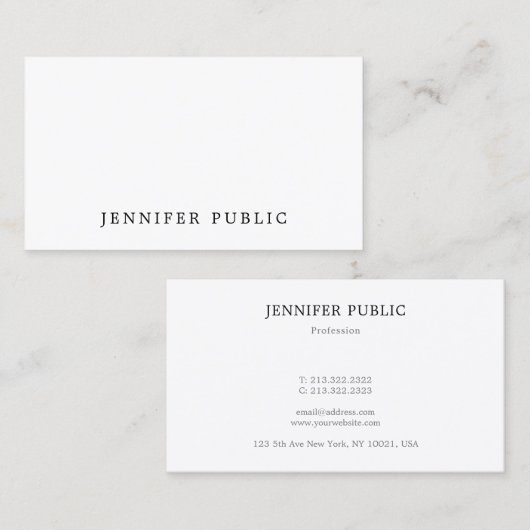 Berufliche, moderne und einfache Designvorlage Visitenkarte (Vorne/Hinten)