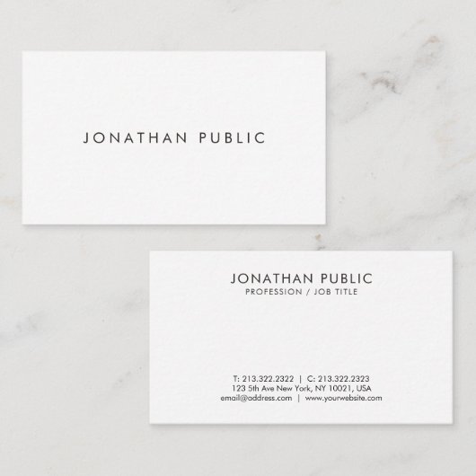 Berufliche, moderne und einfache Vorlage Visitenkarte (Vorne/Hinten)