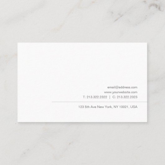 Berufliche, moderne und einfache Vorlage Visitenkarte (Rückseite)