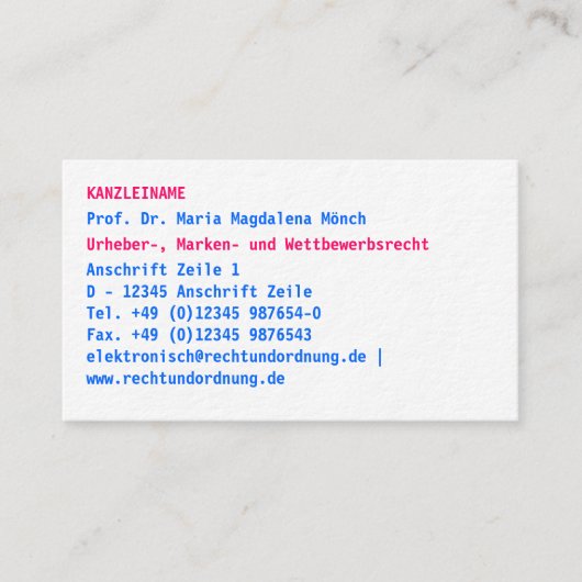 berufliche Moderne Visitenkarte (Vorderseite)