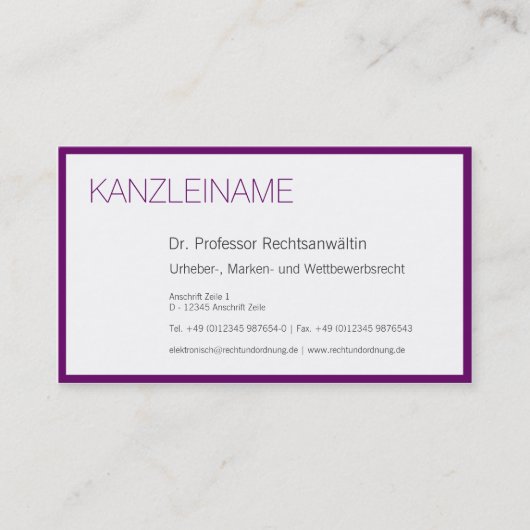 berufliche Moderne Visitenkarte (Vorderseite)