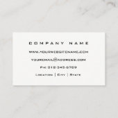 Berufliche, moderne White Business Card Visitenkarte (Rückseite)