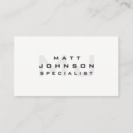 Berufliche, moderne White Business Card Visitenkarte (Vorderseite)