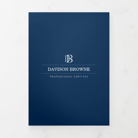 Berufliche Monogram Blue Broschüre (Cover)