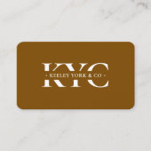 Berufliche Monogram Chocolate Brown Modern Visitenkarte (Vorderseite)