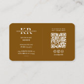 Berufliche Monogram Chocolate Brown Modern Visitenkarte (Rückseite)