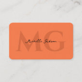 Berufliche Monogram Elegant Coral Initials Visitenkarte (Vorderseite)