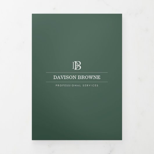 Berufliche Monogram Green Broschüre (Cover)