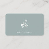 Berufliche Monogram Minimal Moderne Script Sage Visitenkarte (Vorderseite)