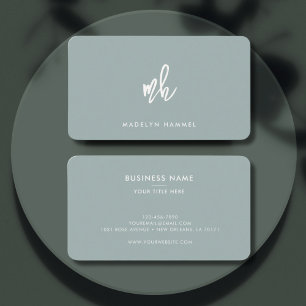 Berufliche Monogram Minimal Moderne Script Sage Visitenkarte