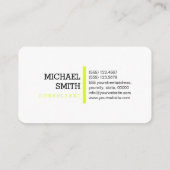 Berufliche Monogram, Modern Chartreuse Stripes Visitenkarte (Rückseite)