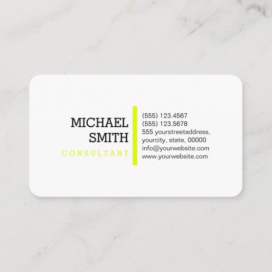 Berufliche Monogram, Modern Chartreuse Stripes Visitenkarte (Rückseite)