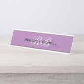 Berufliche Monogram Name Initials Schlicht Stilvol Schreibtischnamensplakette (Vorderseite )