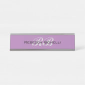 Berufliche Monogram Name Initials Schlicht Stilvol Schreibtischnamensplakette (Vorderseite )