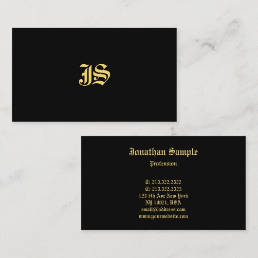 Berufliche Monogram Vorlage Klassischer alter Stil Visitenkarte (Vorne/Hinten)