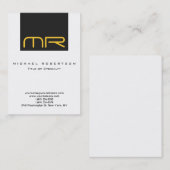 Berufliche Monogram White Gray Visitenkarte (Vorne/Hinten)