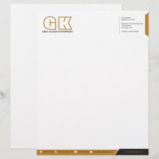 Berufliche Monogramm Briefbogen (Vorne/Hinten)