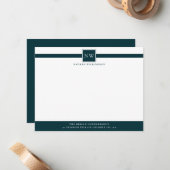 Berufliche Monogramm-Business-Flat-Note-Karte Mitteilungskarte (Vorderseite/Rückseite Beispiel)