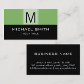 Berufliche Monogramm für Schwarze und Dollar Visitenkarte (Vorne/Hinten)