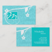 Berufliche Monogramm-Geschäfts-Karte mit Blumen Visitenkarte (Vorne/Hinten)
