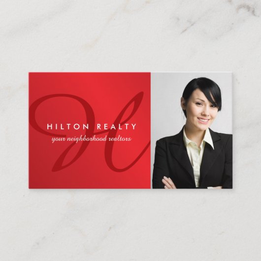 Berufliche Monogramm-Geschäfts-Karten-Schablone Visitenkarte (Vorderseite)