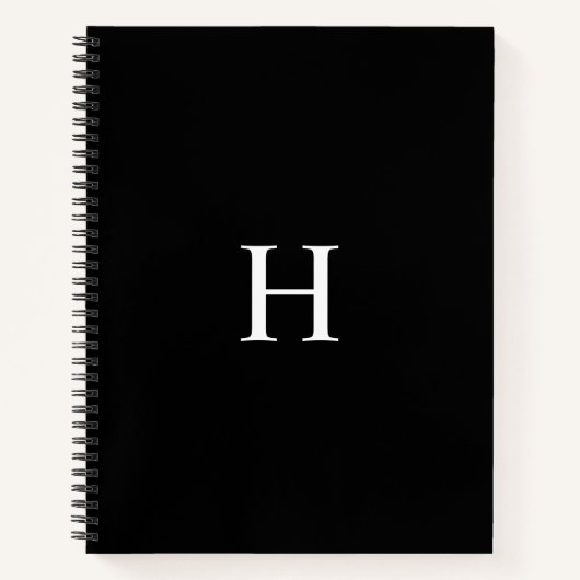 Berufliche Monogramm Schwarz/Weiß Notizblock (Vorderseite)