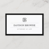 Berufliche Monogramm Schwarz/Weiß Visitenkarte (Vorderseite)