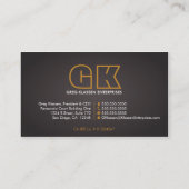 Berufliche Monogramm Visitenkarte (Rückseite)