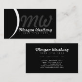 Berufliche Monogramm-Visitenkarten für das White W Visitenkarte (Vorne/Hinten)