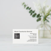 Berufliche Monogramm-Visitenkarten Visitenkarte (Stehend Vorderseite)