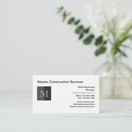 Berufliche Monogramm-Visitenkarten Visitenkarte (Stehend Vorderseite)