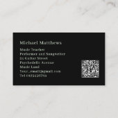 Berufliche Musikergitarre - QR-Code Visitenkarte (Rückseite)