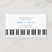 Berufliche Musiklehrerin | Klavierschlüssel Visitenkarte (Rückseite)