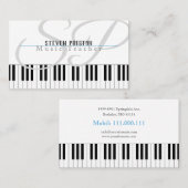 Berufliche Musiklehrerin | Klavierschlüssel Visitenkarte (Vorne/Hinten)