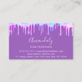 Berufliche Nägel Makeup Artist Lash Lila Tropfen Visitenkarte (Rückseite)