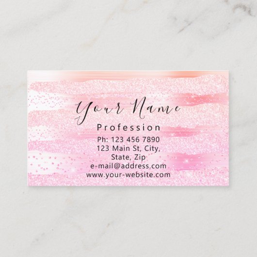 Berufliche Nagelkunst Manicure Glitzer Beauty Visitenkarte (Rückseite)