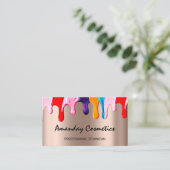 Berufliche Nail Artist Techniker Rose Tropfen Visitenkarte (Stehend Vorderseite)