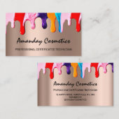 Berufliche Nail Artist Techniker Tropfen Rose Visitenkarte (Vorne/Hinten)