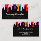 Berufliche Nail Artist Techniker Tropfen Schwarz Visitenkarte (Vorne/Hinten)