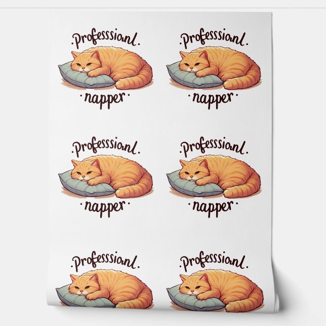 Berufliche Napper Cat Cosy Lazy Cat Wand Wandmaler (Abrollen)